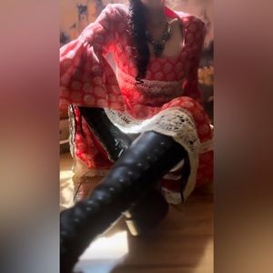 Rare 1960’s Vintage Tangerine Angel Sleeve Dress by Turtlegreen